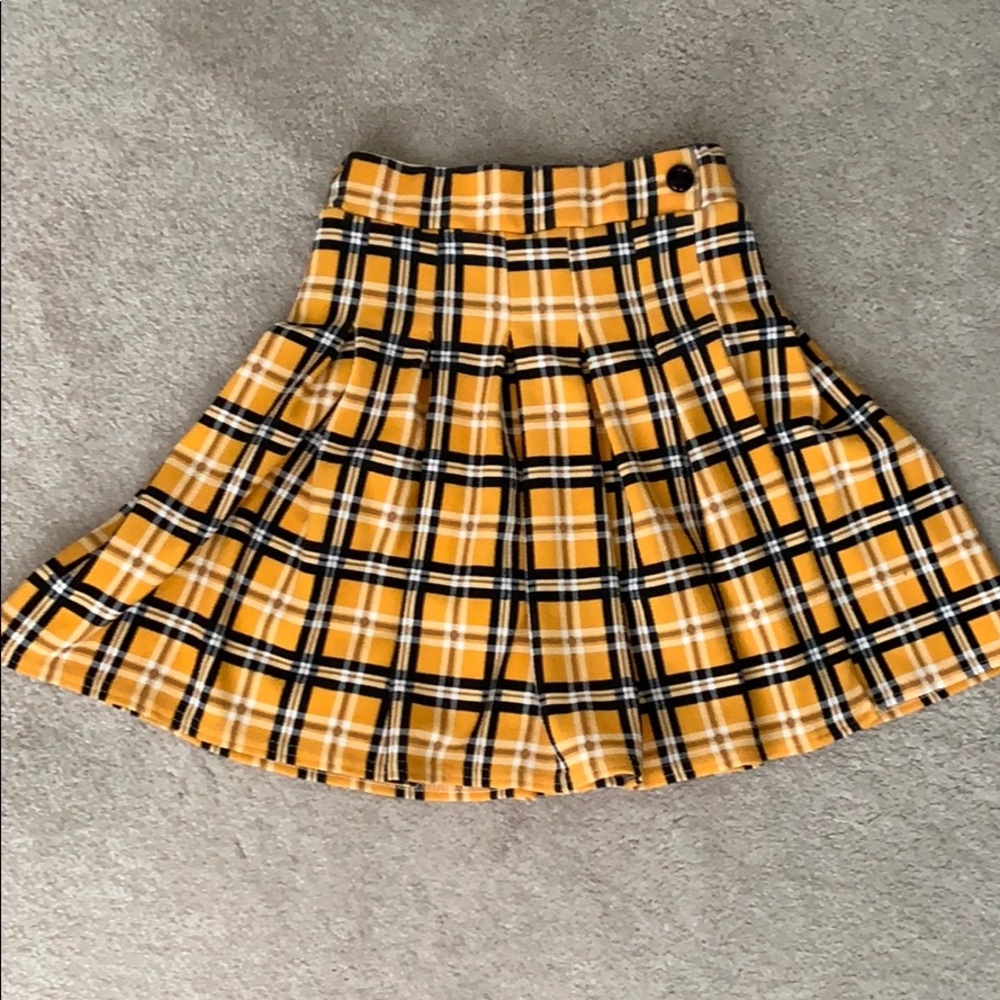 Yellow plaid skirt